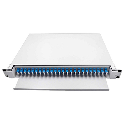 White 24 Port Wall Mount Patch Panel , ODF LC Duplex Adapter Telephone Distribution Frame