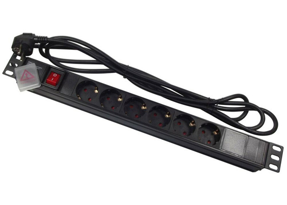 3 Phase Industrial Surge Protector Power Strip , 16A DIN 49441 Input Schuko Socket Server Power Distribution Unit
