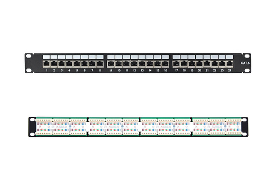 Rack Mount 24 Port Data Patch Panel , Compatible CAT 5E / 6 Ethernet Patch Panel