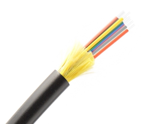Indoor Distribution Fiber Optic Cable Single Mode 9 / 125 12 Core Yellow Color