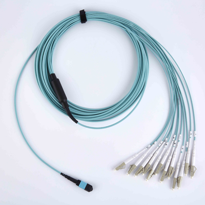 Low Water Peak Fiber Optic Patch Cable MTP / MPO To LC Harness High Precision