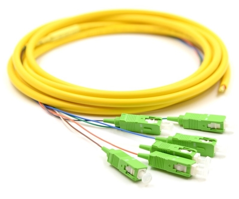 Simplex Fiber Optic Pigtail With SM Yellow Fiber Optic Cable Low Salt Spray