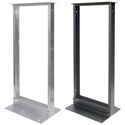 Black / Grey 2 Post Relay Rack , 24U / 45U Strong Steel Server Rack Cabinet