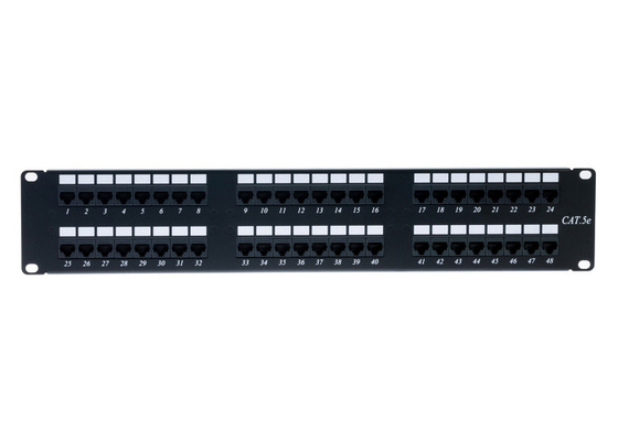 RJ45 Connector Network Rack Patch Panel , CAT5E Server Cabinet Patch Panel