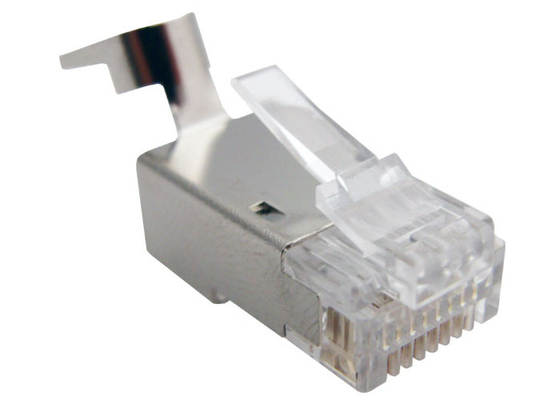 8 Pin Shielded Rj45 Connector , Lan Cable Connector Cable Network Accessories